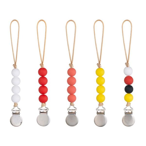 

pacifier holders&clips# fda approved/non-toxic/ bpa mini silicone beaded chains baby clips