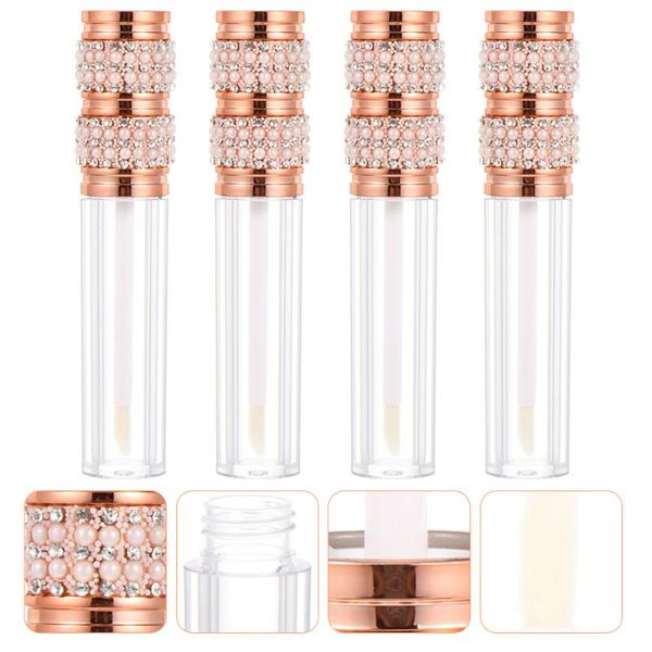 

storage bottles & jars 4pcs pearl diamond portable lip containers gloss tube bottle
