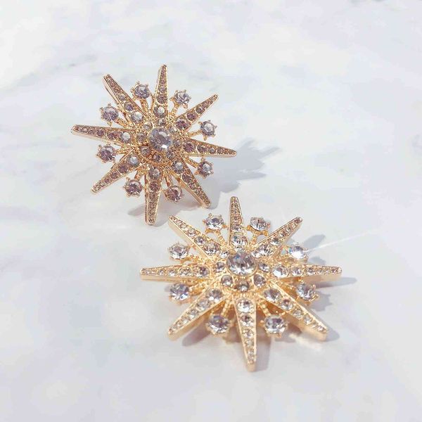 

brooch yimu 8-corner blind star alloy accessories clothing korean, Gray