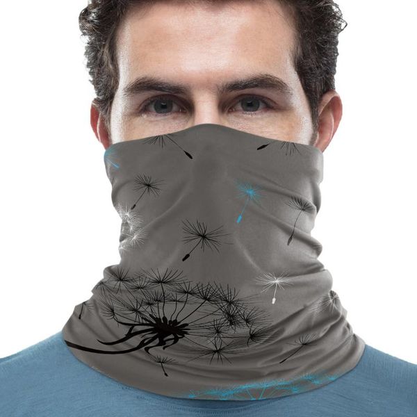 

scarves plant pattern dandelion neck gaiter magic scarf mens ladies rectangular hijab custom, Blue;gray