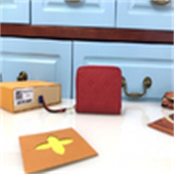 

wallet compact brand holders designer wallets luxury key m60740 leather product long old chain flower pouches coin card purse red ca, Black;red