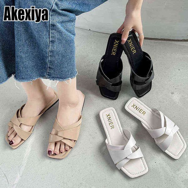 

slippers new summer beach women shoes woman flat casual ladies slides slipper bc3556 220304, Black