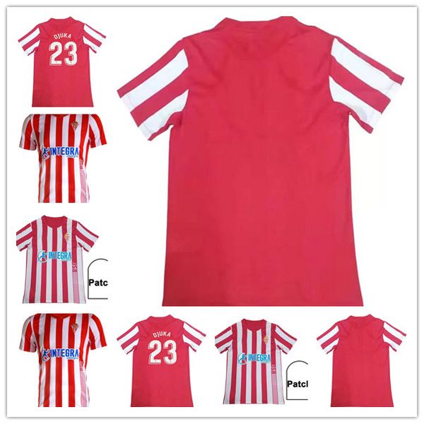 

2021 2022 sporting de gijon soccer jerseys rivera p.garcia kravets j.berrocal quini djuka gaspar pedro diaz custom 21 22 home red shirt, Black;yellow