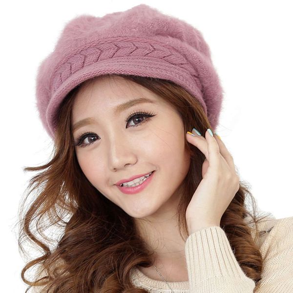 

winter hat children han banchao women's autumn and knitted fashion lovely warm rabbit hair wool, Blue;gray