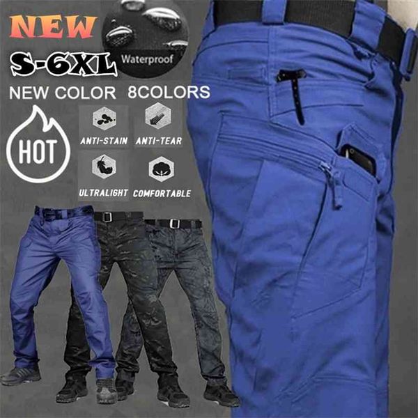 

big sizes-5xl tactical cargo pants men army outdoor hiking trekking casual sweatpants camouflage military multi pocket trousers 210810, Black