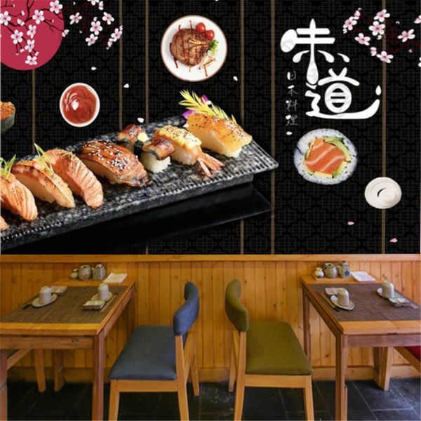 

wallpapers modern japanese cuisine delicious sushi restaurant wallpaper industrial decor black background wall papers mural painting