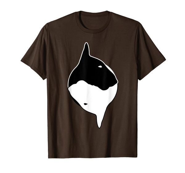 

cool yin yang dog t-shirt - cute bull terrier tee, White;black