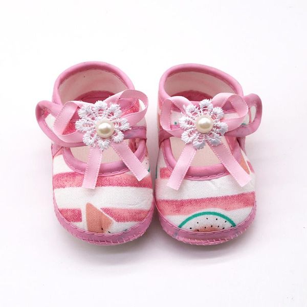 

born shoes for baby girls pearl first walkers cartoon watermelon printing prewalker cute soft sole single