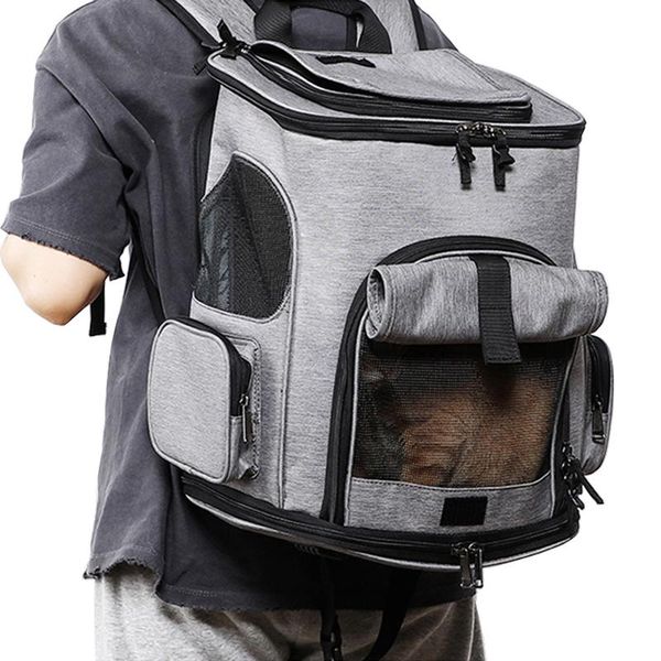 

cat carriers,crates & houses mesh pet backpack large capacity dog carrier bag for cats breathable outdoor travel transport knapsack