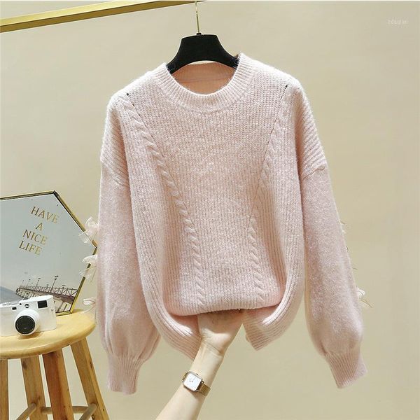 

long sleeve autumn winter sweater women knitted sweaters pullover jumper one women's, White;black