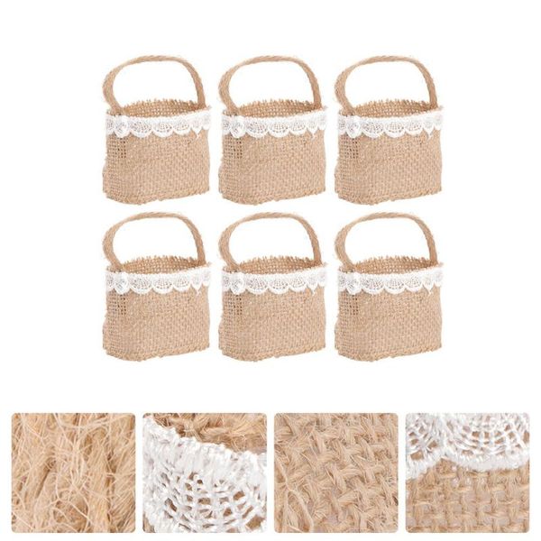 

gift wrap 6pcs elegant wedding party bag beautiful candy storage linen pouch