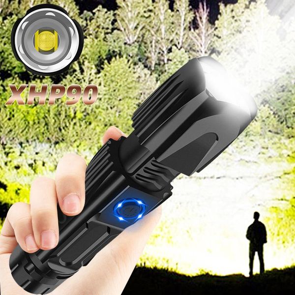 

brightest xhp70.2 high powerful rechargeable led xhp90 lanterna tactical light 18650 or 26650 camping hunting lamp flashlights to torches