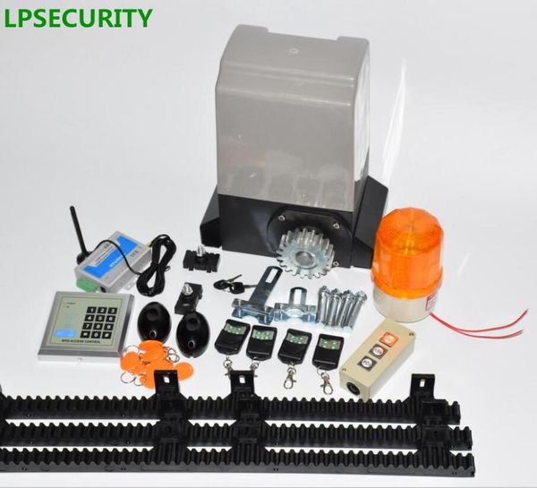 

intensive use factory home 1200kg/1500kg automatic electric sliding gate opener kit, 4 remote, 4m/5m nylon rails fingerprint access control