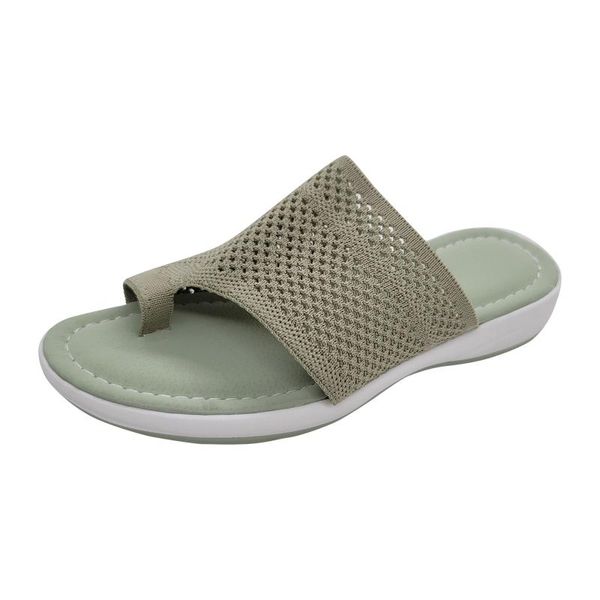 

slippers women's fashion summer all over toe stretch woven breathable flat sandals female beach shoes flip flops #01, Black