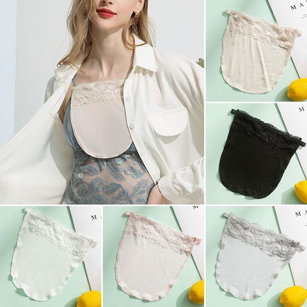 

bras silk tube bra with elastic band women quick easy clip-on lace mock camisole insert wrapped chest overlay modesty panel, Red;black