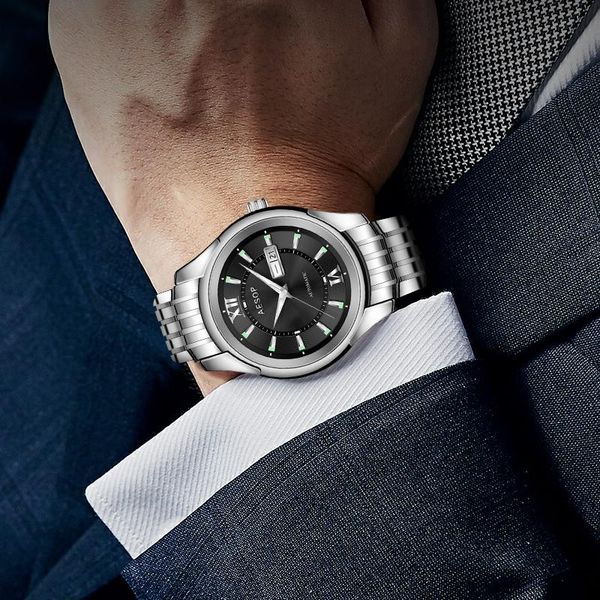 

wristwatches 2021 high-end successful men's mechanical watch luminous waterproof stainless steel business trend sapphire mirror, Slivery;brown
