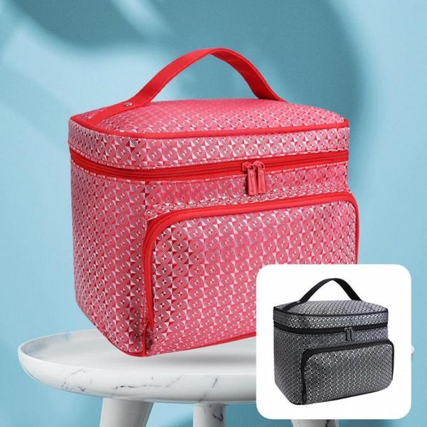 

storage bags cosmetic bag embossing portable with mirror women shaving washing toiletry for el