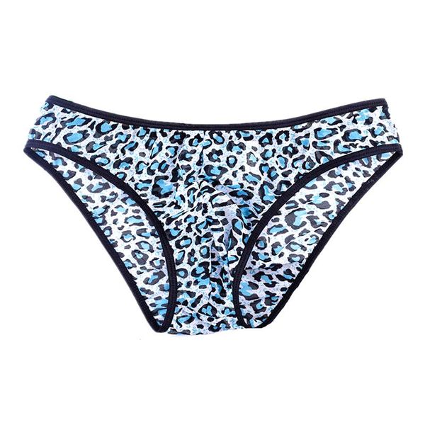 

underpants breathable mesh briefs men high elastic leopard underwear u convex bag male gay erotic, Black;white