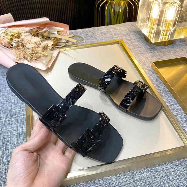 

slippers 2021 designer slides mens women summer sandals beach slide flat platform ladies sandali bathroom home shoes flip flops st, Black