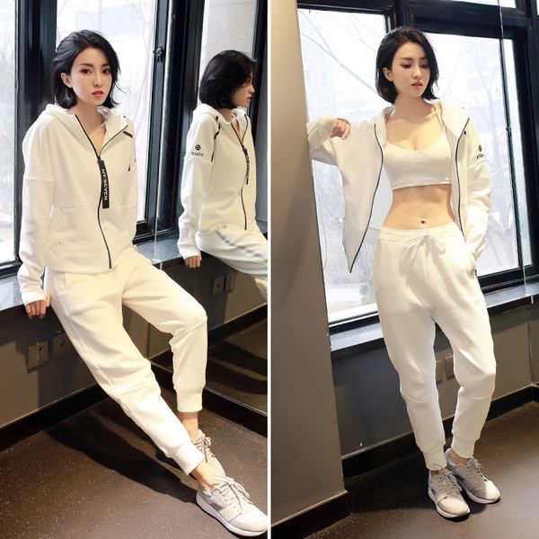 

women's tracksuits yoga suit sports suit running sports loose spring and autumn harem pants running two piece set, Gray