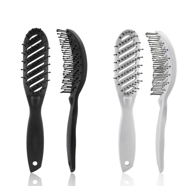 

hair brushes bx0f curved vented detangling brush barber hairdressing styling tools fast drying massage, Silver