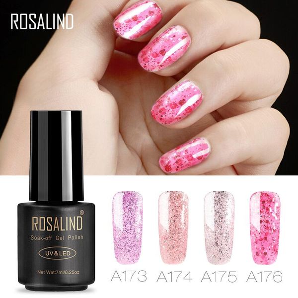 

nail gel rosalind primer varnish golden rose soak off uv led polish base coat no wipe color, Red;pink