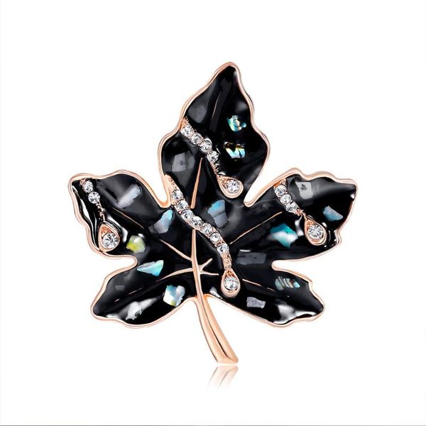 

pins, brooches hoseng elegant black color maple brooch enamel pin man women party suit jewelry accessories hs_ 9743, Gray