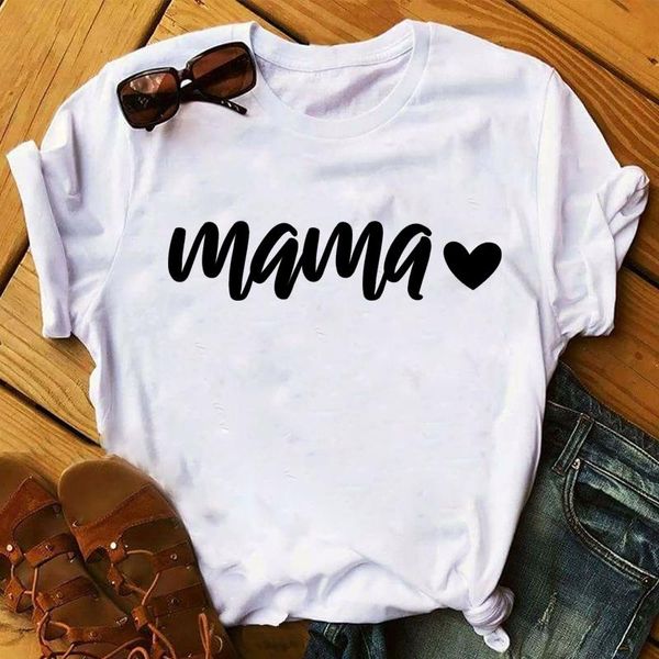 

women's t-shirt lady ladies graphic female tee women mam love printed cute casual womens mother's day t shirt t-shirts clothing, White