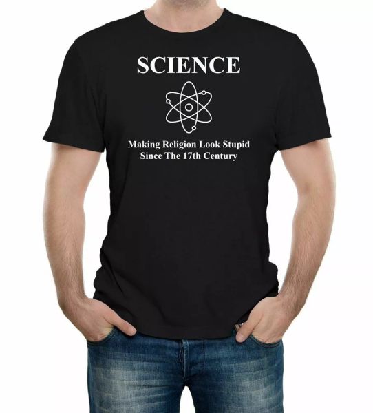 

science making religion look stupid t-shirt comedy funny athiest, White;black