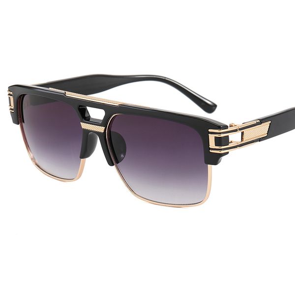 

fashion sunglasses men's and women's large frame dazzling reflective sun glasses anti-blue flat light mirror, White;black