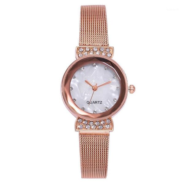 

wristwatches drop women rose gold mesh belt watches ladies luxury rhinestone quartz wrist relogio feminino, Slivery;brown
