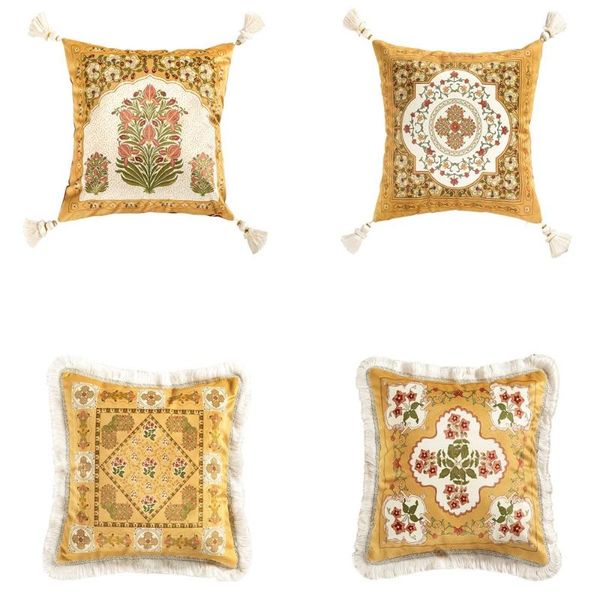 

cushion/decorative pillow decor throw cushion cover classic gold flower inspired design decorative square accent case 2pcs vintage 45x45cm