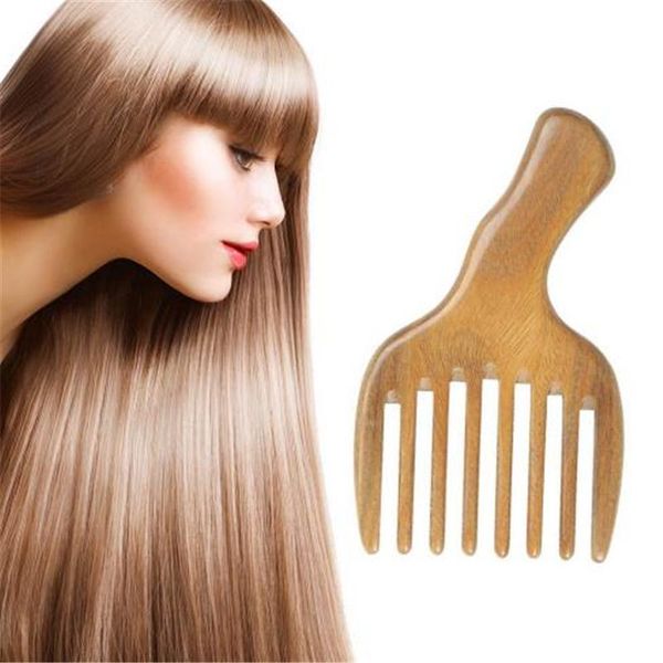 

comb hair straightener wide tooth wooden massage shampoo brush extension anti-static pick sandalwood brushes, Silver
