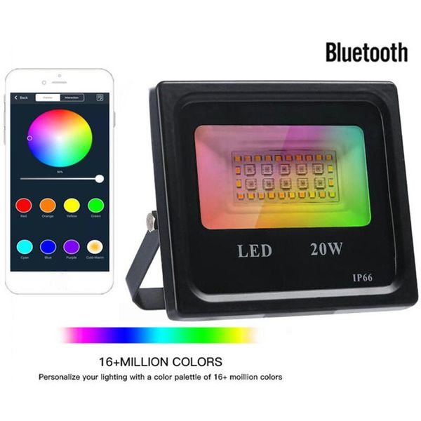

floodlight colour changing 20w flood light with app control for halloween ip66 decoration garden spotlight stage floodlights