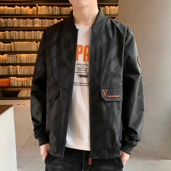 

jacket men's spring and autumn 2021 korean fashion trend tooling couple baseball uniform upper clothes male jackets, Black;brown