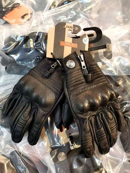 

touch 2all leather goatskin breathable screen gloves for winter harley riders, Blue;gray