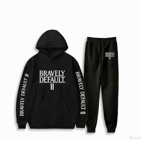 

men's tracksuits bravely default 2 casual 4xl fashion fall suit hoodies sportswear hooded sweatshirt+pant two pieceset, Gray