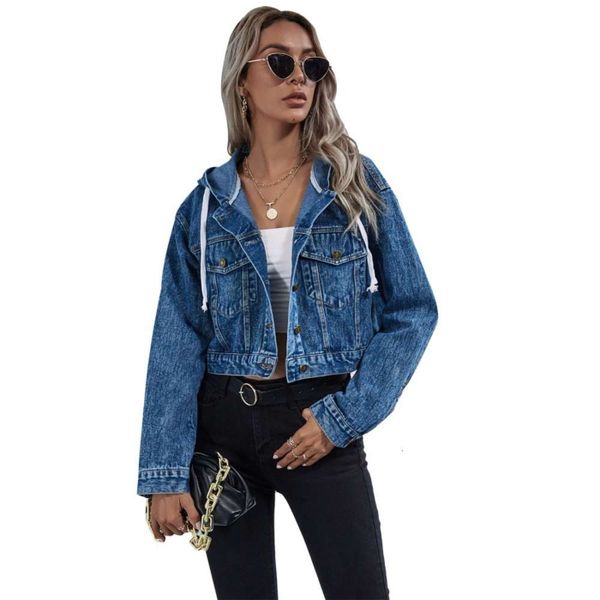 

women's fashion loose and versatile denim jacket autumn winter, Black;brown