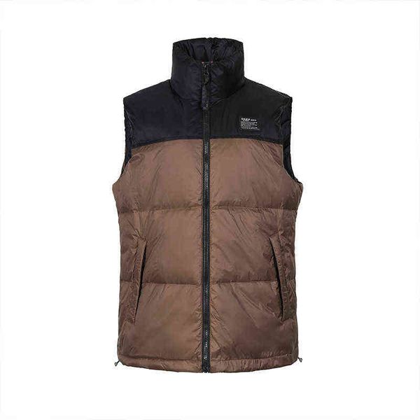

2021 winter clothes korean version loose foreign style white duck down vest women wear casual color matching bread, Black