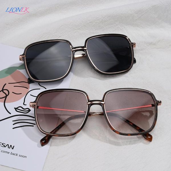 

sunglasses lionlk fashion women's brand square oversized frame anti-glare uv400 luxury designer sun glasses 2021 pink black, White;black