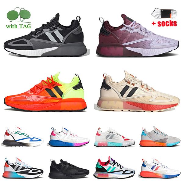 

zx 2k fashion designer mens women running shoes 4d solar yellow red triple black grey purple tint white multi gradient fade outdoor jogging