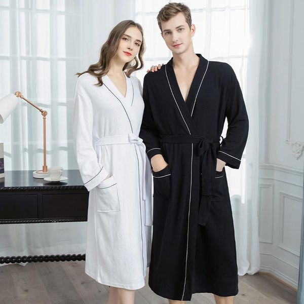 

women's sleepwear bathrobe female long summer robe in the spring and autumn couples thin pajamas nestle bibulous male a undertakes, Black;red