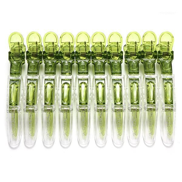 

hair clips wholesale- 10pcs random color super 11cm long hairdressing sectioning plastic tools clear clamp styling care kit1
