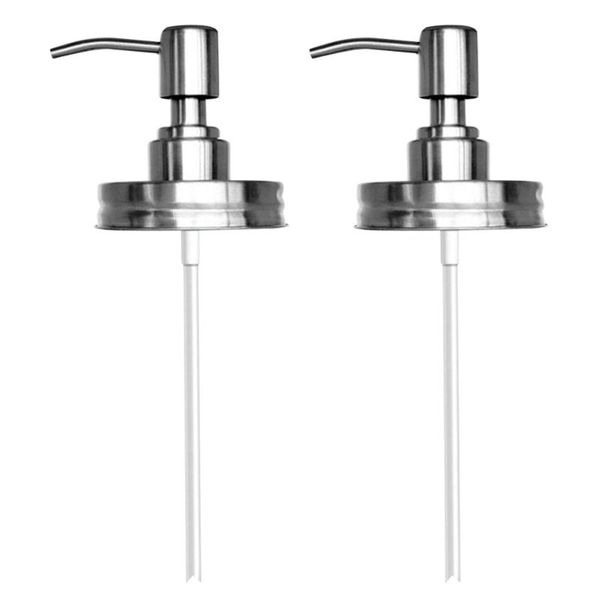 

2pcs soap dispenser lids stainless steel rust proof lotion bathroom accessories for mason jar (70#) outdoor gadgets