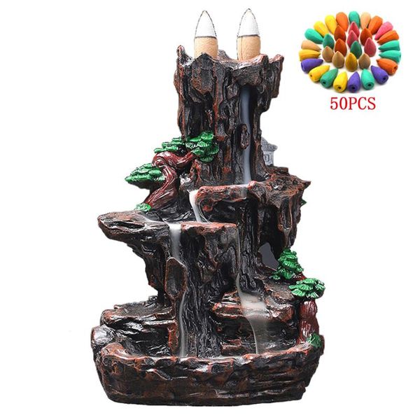 

fragrance lamps zen censer backflow incense burner bergamot lotus,landscape waterfall , dragon refluxing rack,fashion