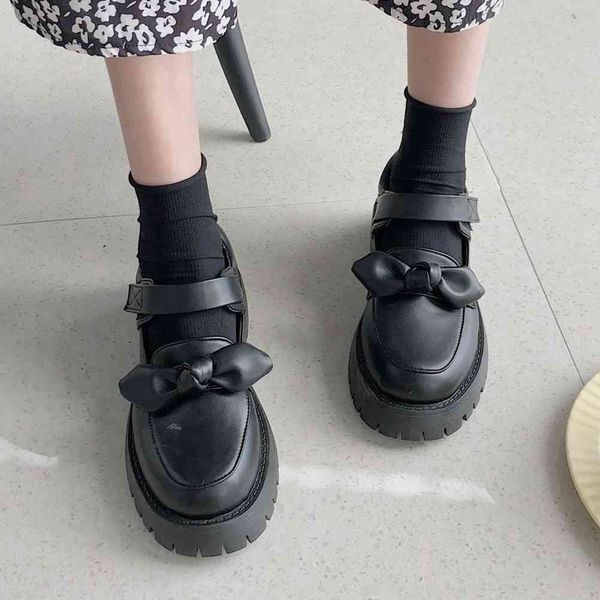 

sandals brand 2021 female cosplay lolita chunky heel platform marry janes pumps fashion stylish shoes woman, Black
