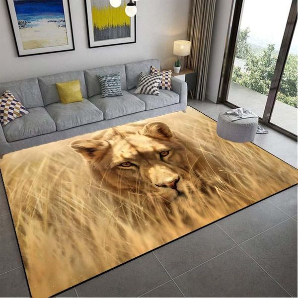 

carpets lion cartoon rug wolf carpet animal for livingroom bathroom nonslip art doormat illusion area large bedroom