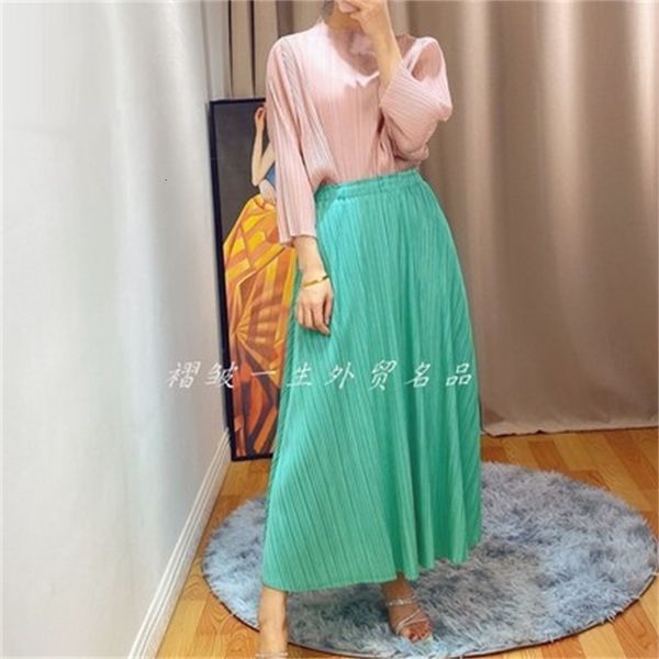 

skirt three-dimensional curved lace elastic waist pleated a-line skirt, Black