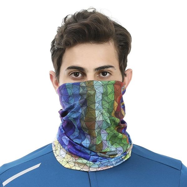 

cycling caps & masks 2021 outdoor scarf men women sun protection bandana neck gaiters riding camping activities multi function bandanas, Black