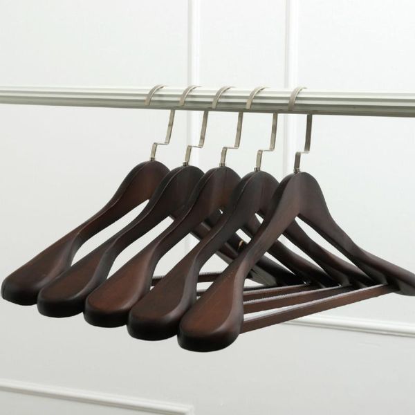 

hangers & racks hanger solid wood wide shoulder wooden seamless suit coat men's clothing store clothes hang household 1pcs